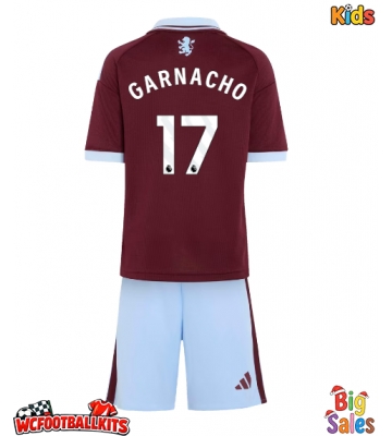 Aston Villa Alejandro Garnacho #17 Replica Home Stadium Kit for Kids 2026-27 Short Sleeve (+ pants)